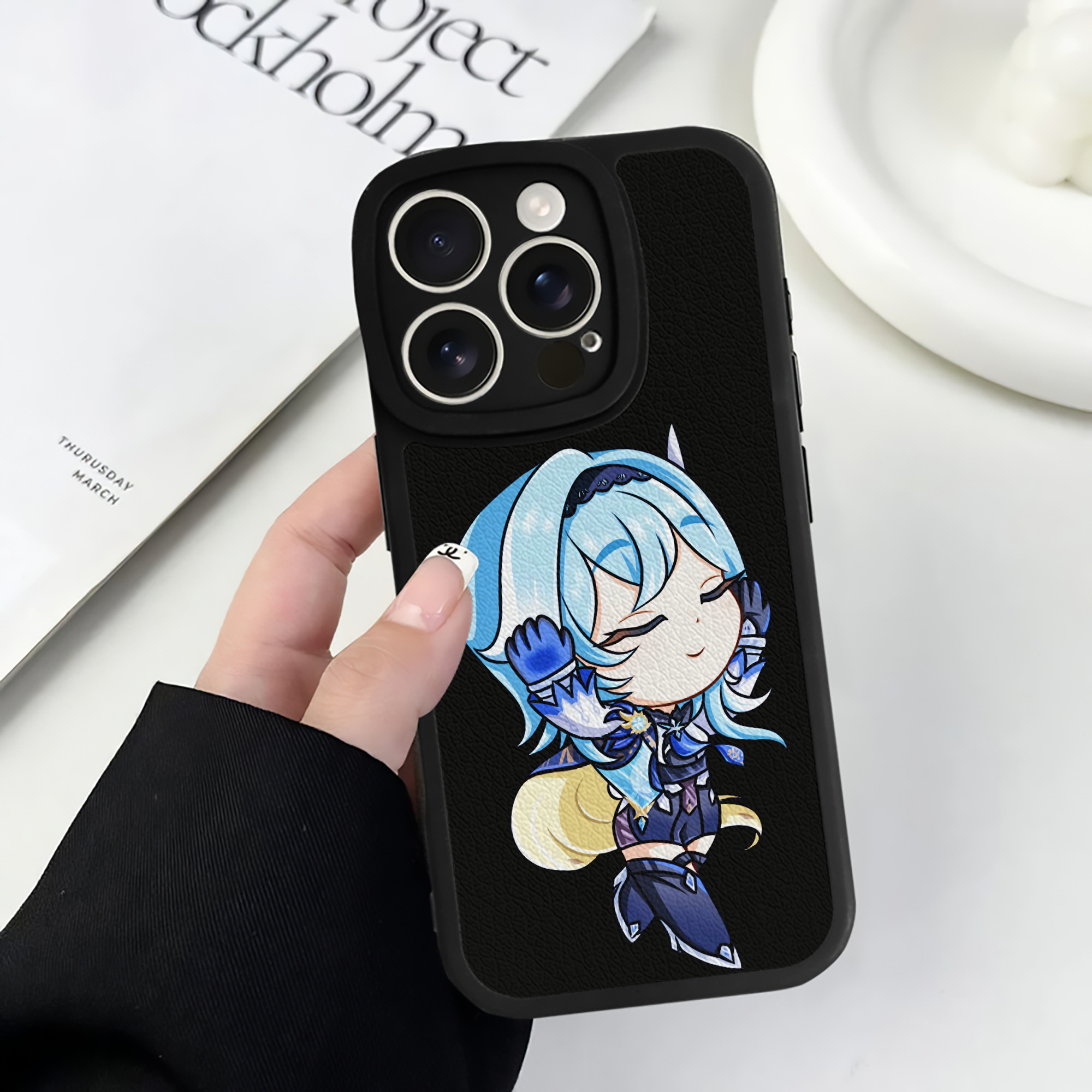 げんし神 优菈 ゆうら genshin Yūra 【iPhone 16シリーズ対応】シリコンスマホケース（レザー調） 材質：シリコン